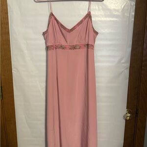 J. Crew Pink slip dress with Floral Accents